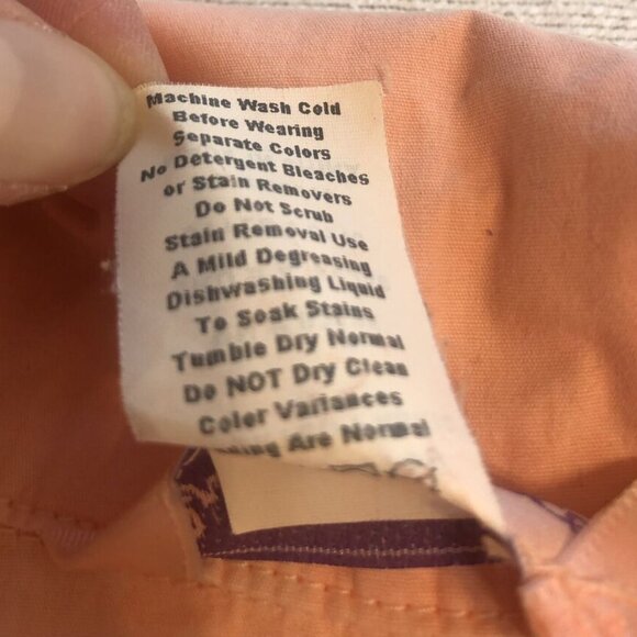 Fresh Produce Peach Button Front Cotton Top Blouse Womens Small - Picture 7 of 8